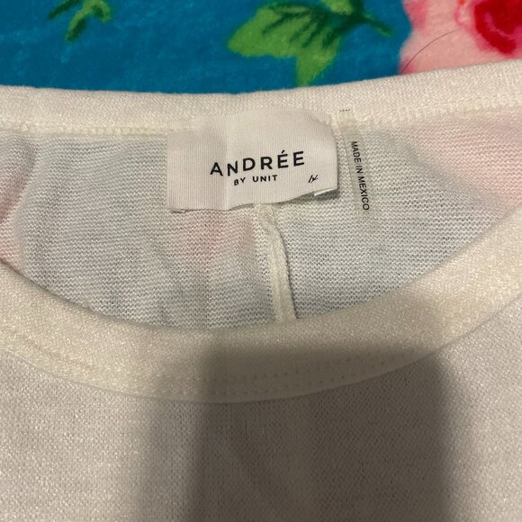 cream andree by unit top 1X nwt - Picture 2 of 2